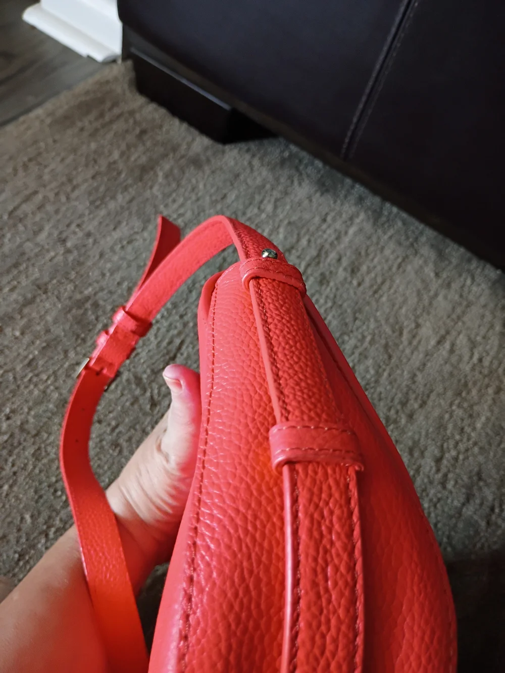 kate spade coral pebbled leather crossbody with tassel